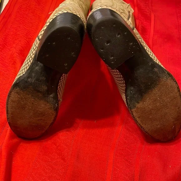 Vintage cobra skin men’s boots & belt with cobra head & leather upper (Mlb) - Picture 7 of 16